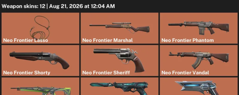 Valorant account inventory for LVL 1 · Forsaken Spectre & Kuronami Sheriff & Neo Frontier Vandal