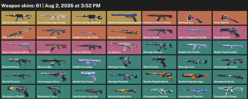 LVL 134 · Araxys Operator & Bound Bulldog · 61 Skins