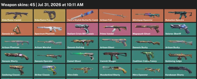 Valorant Accounts listing: LVL 223 · Yoru's Stylish Butterfly Comb · 45 Skins - Platinum 3, 45 skins