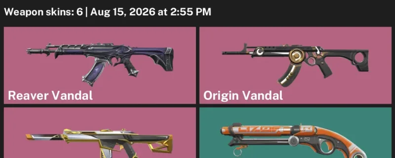 Valorant account inventory for LVL 80 · Reaver Vandal & 2.0 Phantom