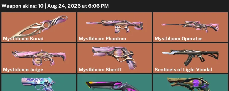 Valorant account inventory for LVL 148 · Mystbloom Phantom & Mystbloom Sheriff