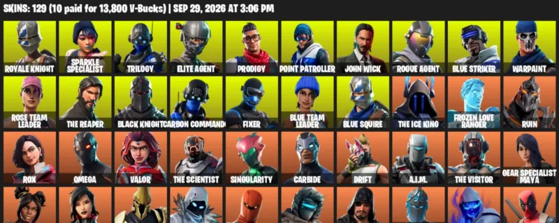 Fortnite account inventory for Royale Knight - Sparkle Specialist - 120 Outfits