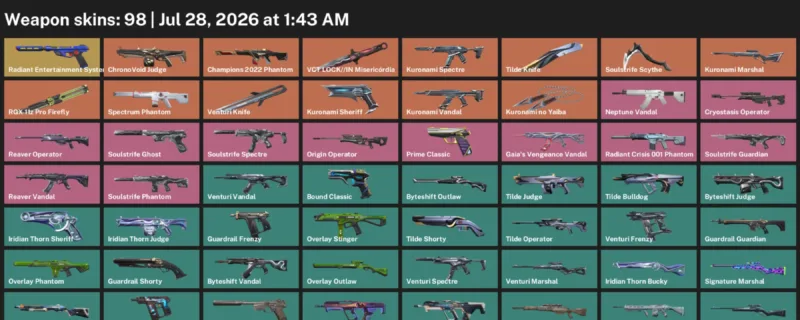 Valorant Accounts listing: LVL 121 · Kuronami no Yaiba & Soulstrife Scythe · 98 Skins - Bronze 1, 98 skins