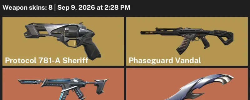 Valorant account inventory for LVL 1 · EX.O Vandal & Glitchpop Phantom & Kuronami Sheriff