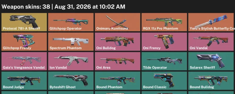 Valorant account inventory for LVL 135 · Bound Phantom & Cmd Classic