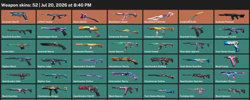 Valorant Accounts listing: LVL 81 · Composite Knife · 52 Skins - Bronze 2, 52 skins