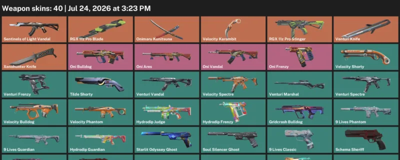 Valorant Accounts listing: LVL 107 · RGX 11z Pro Blade & Velocity Karambit · 40 Skins - Silver 2, 40 skins
