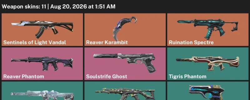 Valorant account inventory for LVL 23 · Reaver Karambit & Reaver Phantom