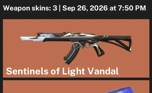Valorant account inventory for LVL 25 · Valorant GO! Vol. 1 Knife & Sentinels of Light Vandal