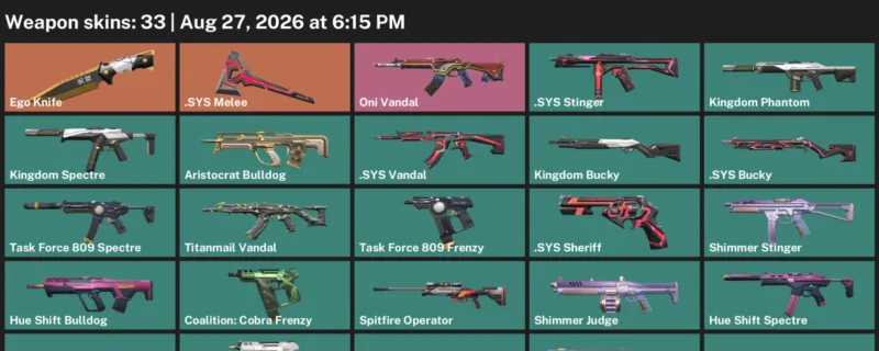 Valorant account inventory for LVL 37 · Ego Knife & Sys Vandal