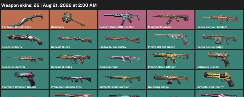 Valorant account inventory for LVL 102 · Forsaken Ritual Blade & Genesis Operator