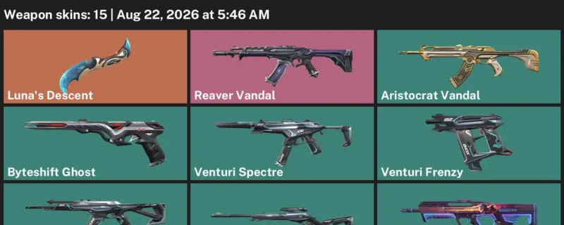 Valorant account inventory for LVL 57 · 9 Lives Phantom & Aristocrat Vandal