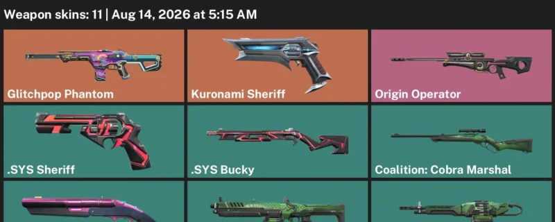 Valorant account inventory for LVL 43 · Glitchpop Phantom & Hue Shift Phantom