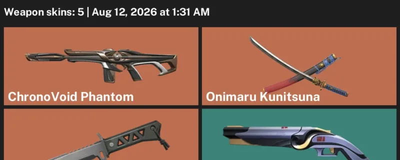 Valorant account inventory for LVL 73 · Xenohunter Knife & Onimaru Kunitsuna
