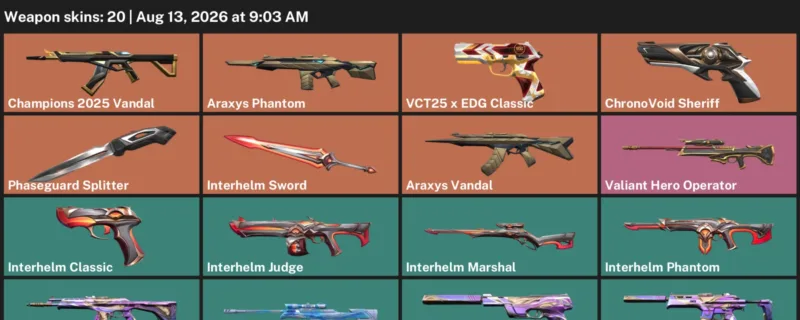 Valorant account inventory for LVL 61 · Champions 2025 Vandal & Araxys Vandal