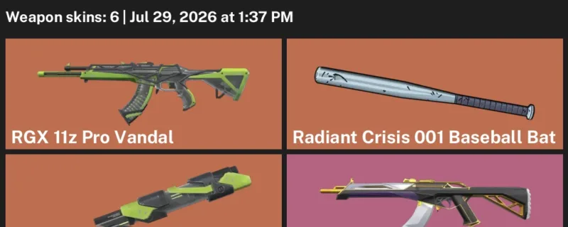 Valorant Accounts listing: LVL 76 · RGX 11z Pro Blade · 6 Skins - Silver 3, 6 skins