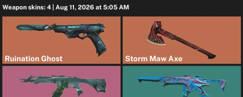Valorant account inventory for LVL 18 · Tethered Realms Vandal & Ruination Ghost