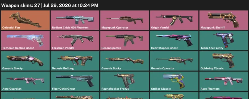Valorant Accounts listing: LVL 188 · Celestial Fan · 27 Skins - Silver 3, 27 skins