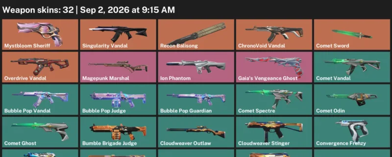 Valorant account inventory for LVL 90 · Bubble Pop Vandal & Comet Sword