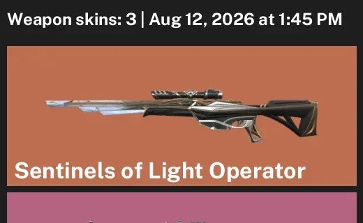 Valorant account inventory for LVL 46 · Reaver Sheriff & Reaver Vandal & 3 Skins Reaver Sheriff
