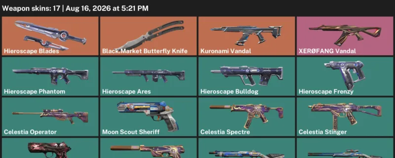 Valorant account inventory for LVL 30 · Black.Market Butterfly Knife & Celestia Operator