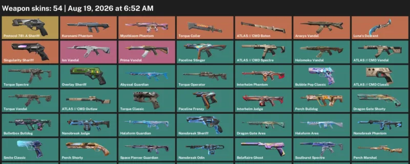 Valorant account inventory for LVL 90 · Araxys Vandal & Cmd Vandal