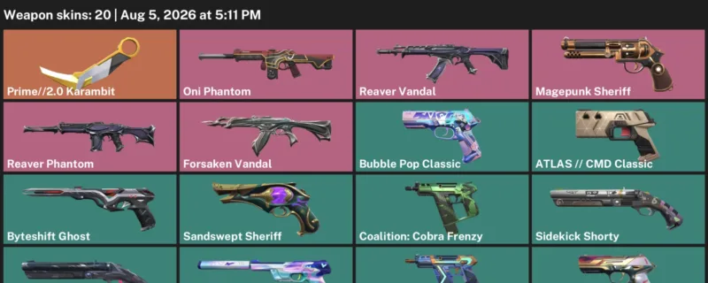 Valorant account inventory for LVL 210 · 2.0 Karambit & 20 Skins Prime