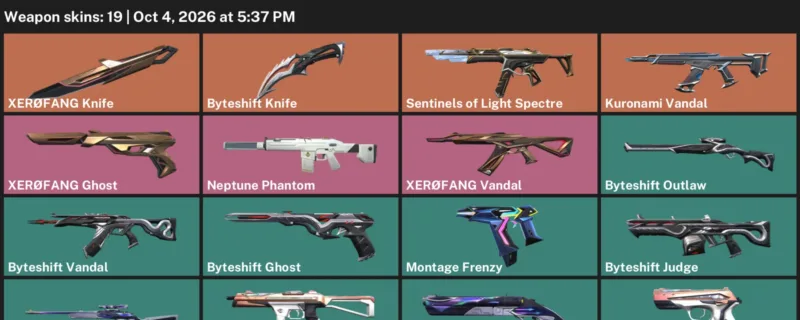 Valorant account inventory for LVL 63 · XerØFang Knife & 19 Skins Byteshift Knife
