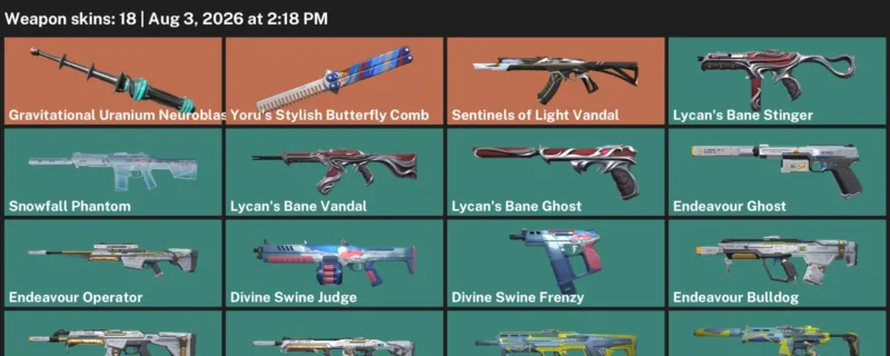 Valorant account inventory for LVL 25 · Endeavour Ares & Endeavour Ghost