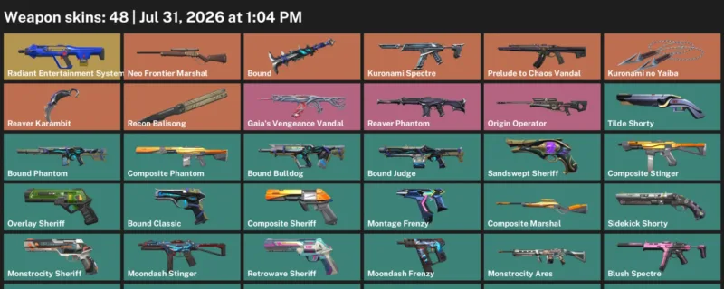 Valorant Accounts listing: LVL 244 · Kuronami no Yaiba & Reaver Karambit · 48 Skins - Gold 3, 48 skins