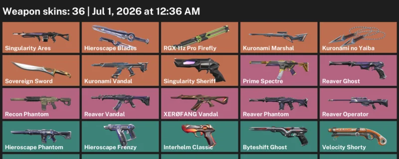 Valorant Accounts listing: LVL 175, Kuronami no Yaiba, Kuronami Vandal + more Skins - Unranked, 36 skins