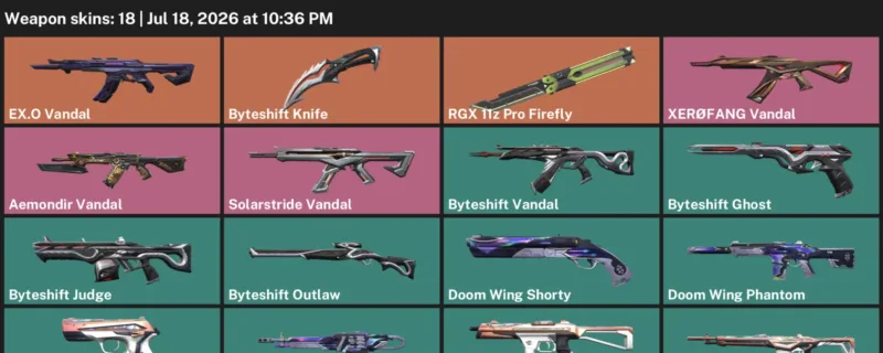 Valorant Accounts listing: LVL 74 · Byteshift Knife · 18 Skins - Iron 3, 18 skins