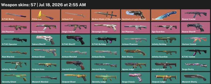 Valorant Accounts listing: LVL 85 · Broken Blade of the Ruined King & K/TAC Blade · 57 Skins - Gold 3, 57 skins