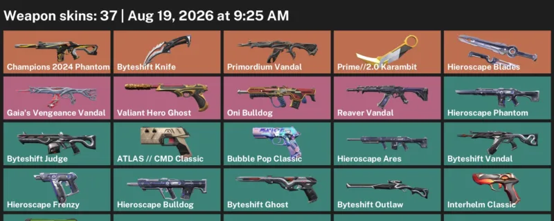 Valorant account inventory for LVL 155 · Byteshift Knife & Prime & 2.0 Karambit