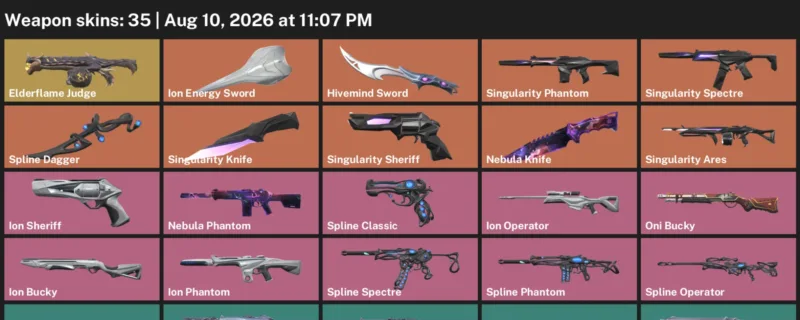Valorant account inventory for LVL 1 · Nebula Knife & Spline Dagger