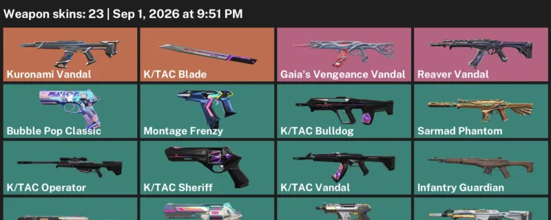 Valorant account inventory for LVL 123 · Tac Blade & Endeavour Vandal