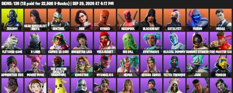 Fortnite account inventory for Trilogy - Gear Specialist Maya - 120 Outfits