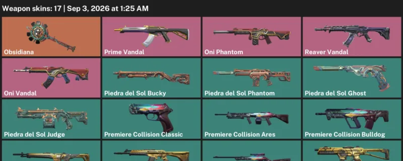 Valorant account inventory for LVL 51 · Oni Vandal & Oni Phantom