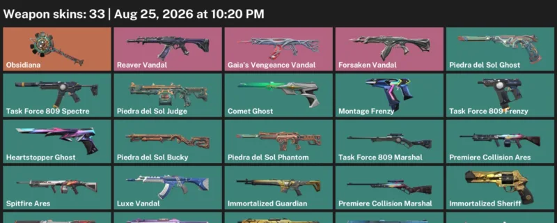 Valorant account inventory for LVL 167 · Forsaken Vandal & Gaia's Vengeance Vandal