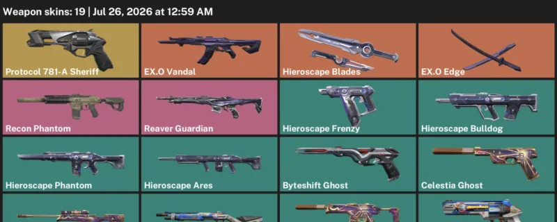 Valorant Accounts listing: LVL 78 · Byteshift Ghost & Celestia Ghost · 19 Skins - Diamond 2, 19 skins