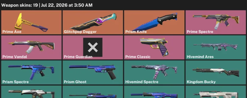 Valorant Accounts listing: LVL 1 · Glitchpop Dagger & Prism Knife · 19 Skins - Silver 1, 19 skins