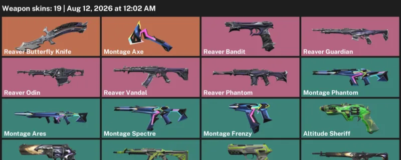 Valorant account inventory for LVL 26 · Reaver Butterfly Knife & Reaver Bandit
