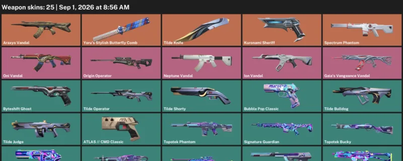 Valorant account inventory for LVL 131 · Araxys Vandal & Ion Vandal