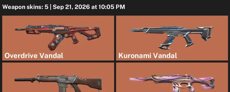 Valorant account inventory for LVL 89 · Kuronami Vandal & Overdrive Vandal