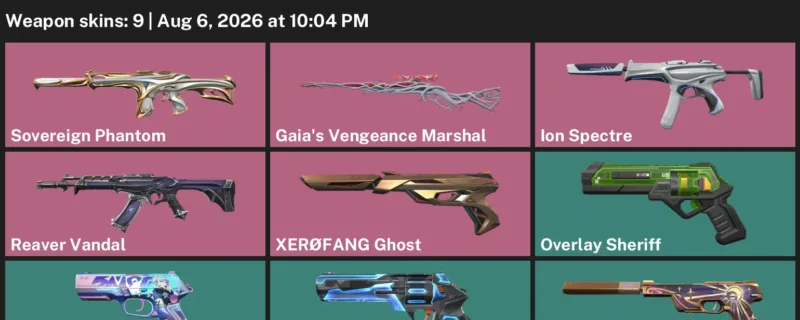 Valorant account inventory for LVL 97 · Reaver Vandal & Sovereign Phantom