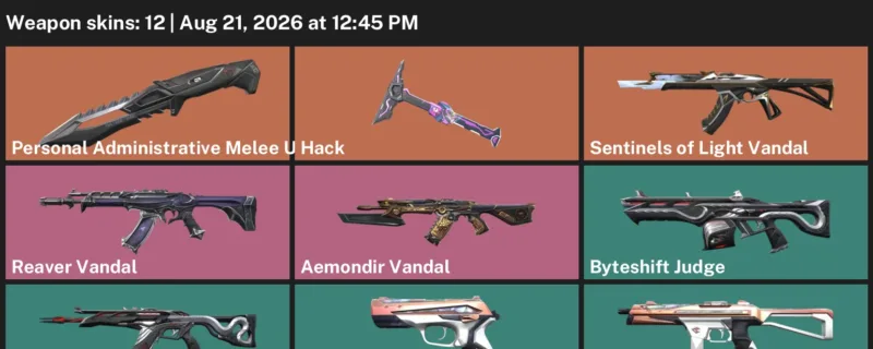 Valorant account inventory for LVL 34 · Reaver Vandal & Aemondir Vandal