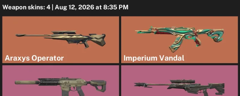 Valorant account inventory for LVL 30 · 4 Skins Araxys Operator & Araxys Operator & Cryostasis Operator