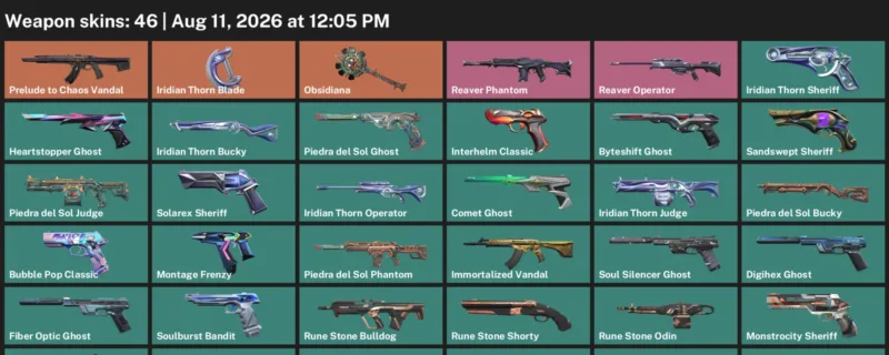 Valorant account inventory for LVL 336 · Iridian Thorn Blade & Death Wish Sheriff