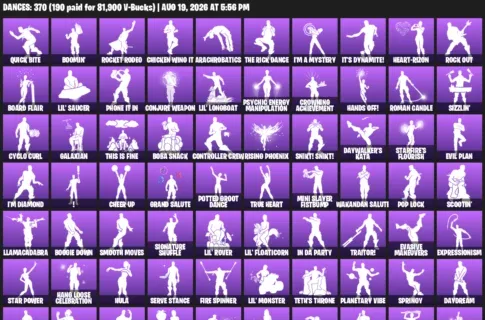 Fortnite account inventory for LVL 4353 - Surf Strider - Xander - 479 Outfits
