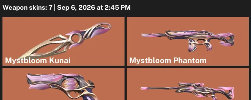 Valorant account inventory for LVL 83 · Glitchpop Vandal & Mystbloom Phantom